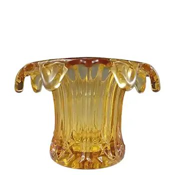 (image for) Sowerby Art Deco 1930s Amber Glass 'Iris' Vase / Bowl