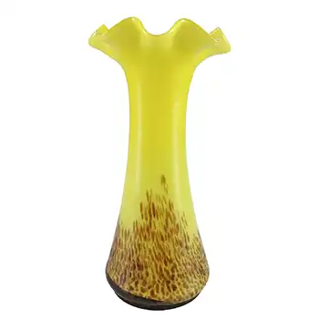 (image for) Czech Yellow & Brown Spatter / Splatter Glass Vase