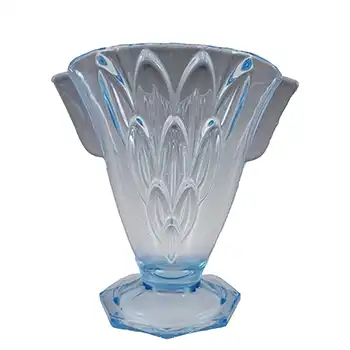 (image for) Stölzle #19083 Czech Art Deco 1930's Blue Glass Vase