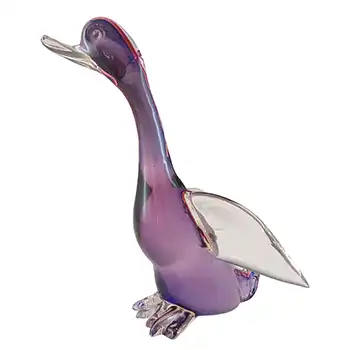 (image for) Archimede Seguso Purple & Pink Sommerso Glass Duck / Swan