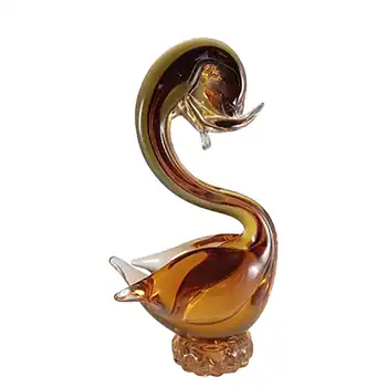 (image for) Murano / Venetian Brown & Amber Sommerso Glass Duck Figurine