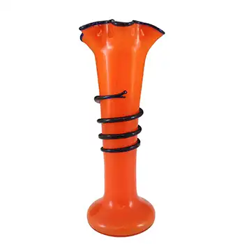 (image for) Czech 1930's/40's Red & Blue Glass Tango Vase