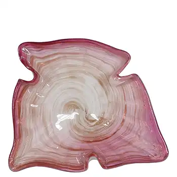 (image for) Vetro Artistico Veneziano Murano Pink & Copper Aventurine Glass Bowl