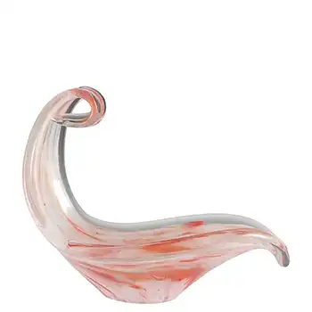 (image for) Viartec Murano Style Red & White Spanish Speckled Glass Sculpture Bowl