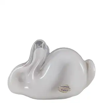 (image for) MARKED Wedgwood Large White Glass Rabbit Paperweight RSW413
