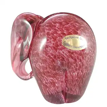 (image for) MARKED Wedgwood Speckled Pink Glass Retro Elephant RSW409