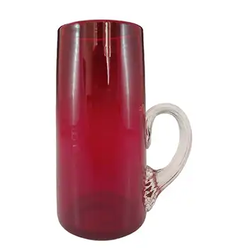 (image for) Whitefriars #9504 Vintage Ruby Red Glass 5.75" Cylindrical Jug
