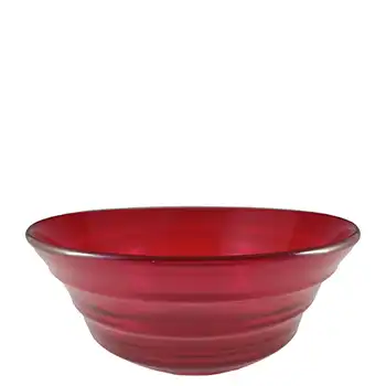 (image for) Whitefriars #9307 Ruby Red Glass Ribbon Trail 9" Bowl