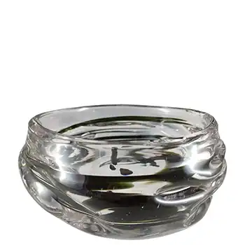 (image for) Whitefriars #9613 Wilson/Dyer Streaky Green Glass Knobbly Bowl