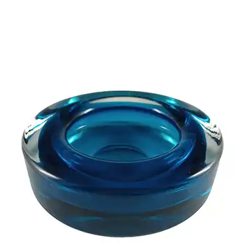 (image for) Whitefriars #9665 Kingfisher Blue Glass Vintage Bowl / Ashtray