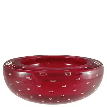 (image for) Whitefriars #9099 Ruby Red Glass Controlled Bubble 5" Bowl