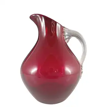 (image for) Whitefriars #9423 Vintage Ruby Red Glass 7.5" 'Sparrow Beak' Jug