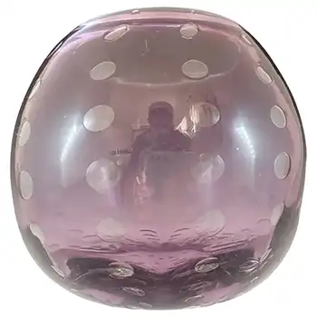(image for) Stevens & Williams Purple Controlled Bubble Glass Globe Vase
