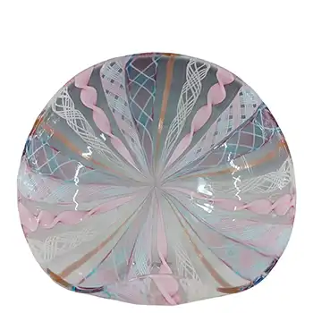 (image for) Murano Pink, White & Blue Zanfirico Aventurine Glass Bowl