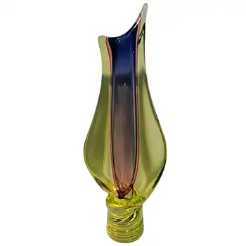 (image for) Arte Nuova Murano Sommerso Blue, Pink & Uranium Yellow Glass Vase