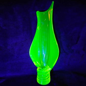 (image for) Arte Nuova Murano Sommerso Blue, Pink & Uranium Yellow Glass Vase