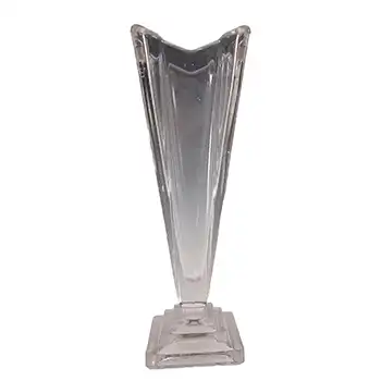 (image for) Bagley #1333 Art Deco 9.5" Clear Glass 'Wyndham' Vase