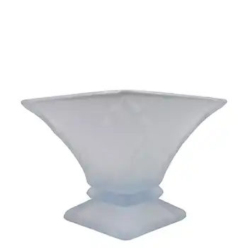 (image for) Bagley #3180 Art Deco Vintage Blue Glass 'Spinette' Vase