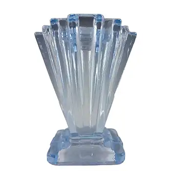 (image for) Bagley #334 Art Deco 4" Vintage Blue Glass 'Grantham' Vase