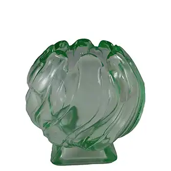 (image for) Bagley #3061 Art Deco Green Glass Vintage 'Equinox' Posy Vase
