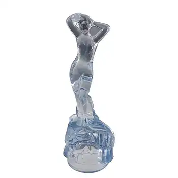 (image for) Bagley Art Deco Blue Glass 'Andromeda' Nude Lady Figurine