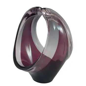 (image for) Bayel French Purple & Clear Glass Scandinavian Style Sculpture Bowl