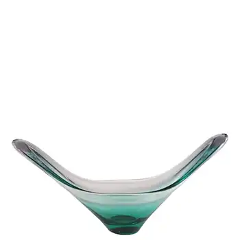 (image for) Bayel Vintage French Turquoise & Clear Glass Sculpture Bowl