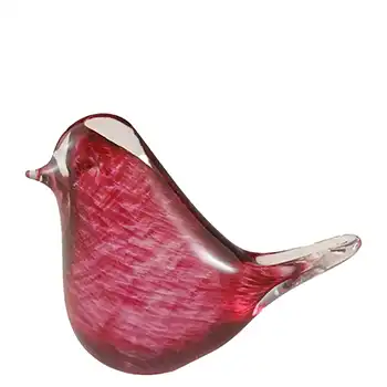 (image for) MARKED Wedgwood Speckled Pink Glass Bird Paperweight RSW70