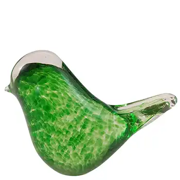 (image for) MARKED Wedgwood Speckled Green Glass Bird Paperweight RSW70