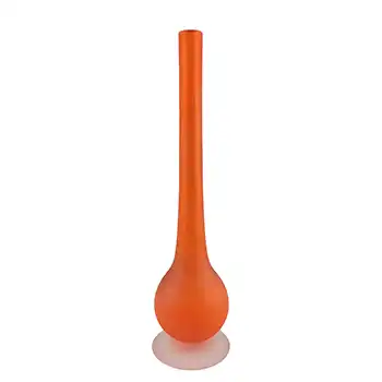(image for) Carlo Moretti Satinato Orange Murano Glass 10" Stem Vase