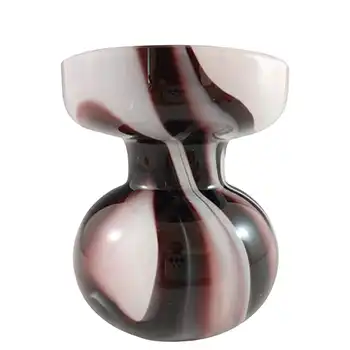 (image for) Carlo Moretti Marbled Purple & White Murano Glass Vase - Labelled