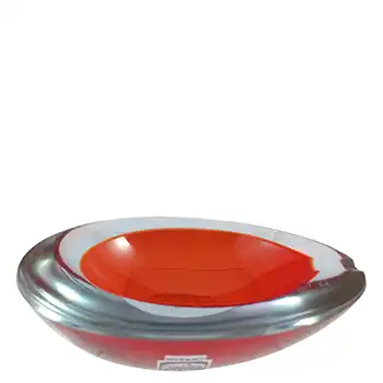 (image for) LABELLED Cenedese Murano Red & Neodymium Glass Geode Bowl