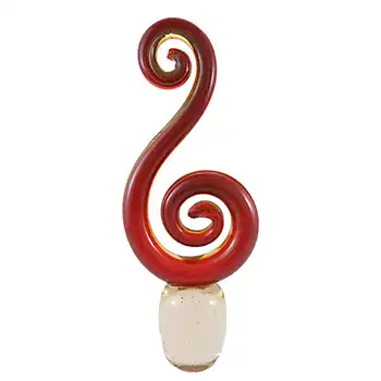 (image for) Murano Style Chinese Red, Amber & Clear Glass Abstract Sculpture