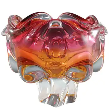 (image for) Chřibská #242/5/18 Pink & Orange Glass Vase or Bowl