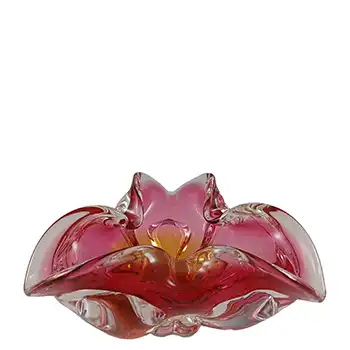 (image for) Chřibská #240/5/20 Czech Pink & Orange Glass Bowl by Josef Hospodka