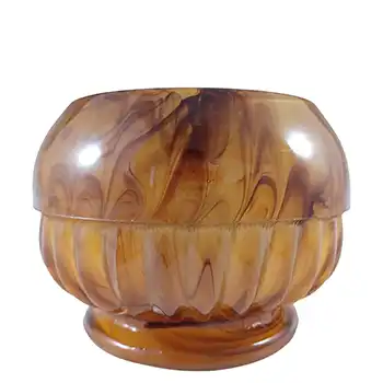 (image for) Davidson #1910MG Art Deco Amber Cloud Glass Bowl / Vase