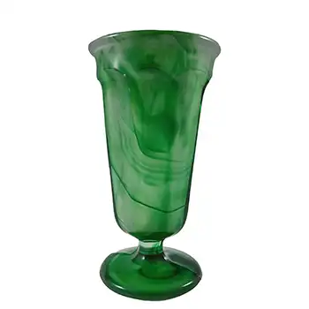 (image for) Davidson #1 British Art Deco 1930's Green Cloud Glass Vase