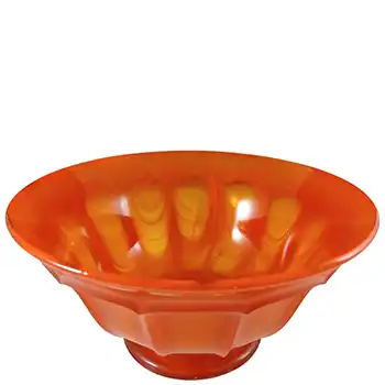 (image for) RARE Davidson #S696F Art Deco Orange Cloud Glass Bowl