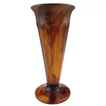 (image for) Davidson #51 Art Deco 1930's Amber Cloud Glass Vase