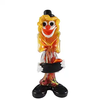 (image for) Murano / Franco Toffolo Vintage Glass Clown Figurine with Accordian