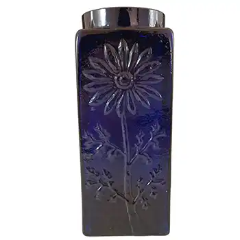 Dartington #FT228 Frank Thrower Blue Glass 'Marguerite' Vase (image for) Dartington #FT228 Frank Thrower Blue Glass 'Marguerite' Vase