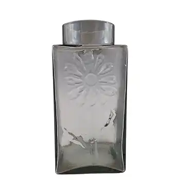 (image for) Dartington #FT59 Midnight Grey Glass Frank Thrower 'Daisy' Vase