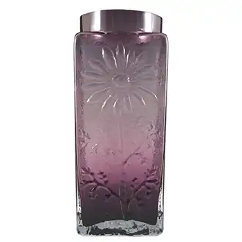(image for) MARKED Dartington Purple Glass Frank Thrower 7.25" 'Marguerite' Vase FT228