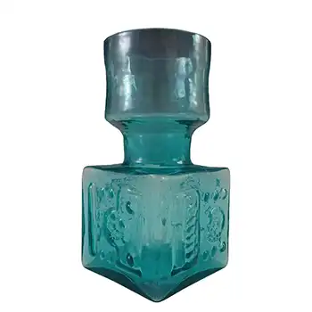 (image for) Dartington #FT65 Blue Glass Frank Thrower 'Geometric' Vase