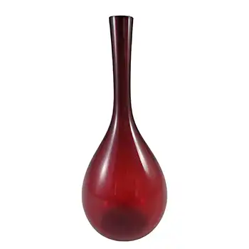 (image for) Elme Glasbruk Swedish Red Vintage Glass Stem Vase
