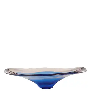(image for) Bayel French Blue & Clear Vintage Glass Scandinavian Style Bowl