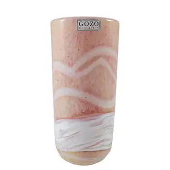(image for) SIGNED Gozo Maltese Marbled Glass 'Sunshine' Cylinder Vase