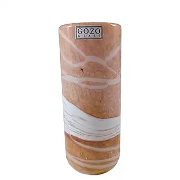 (image for) SIGNED Gozo Maltese Vintage Glass 'Sunshine' Cylinder Vase