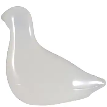 (image for) MARKED Hadeland Opaline White Norwegian Glass Bird Sculpture
