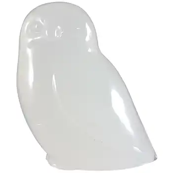(image for) MARKED Hadeland Opaline White Glass Norwegian Owl Figurine